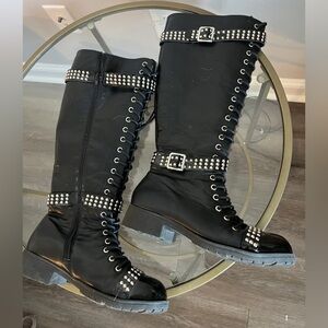 Dolls Kill Studded Zip Boot, Size 6